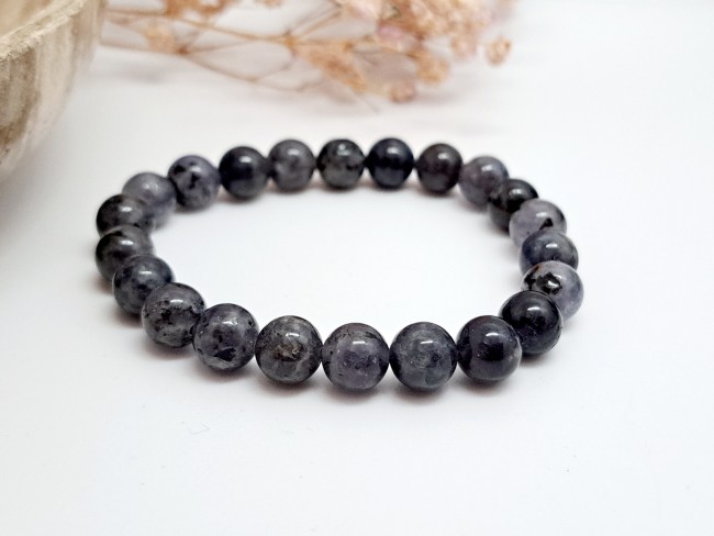 bracelet pierres naturelles iolite bleue pour cadeau noel dame
