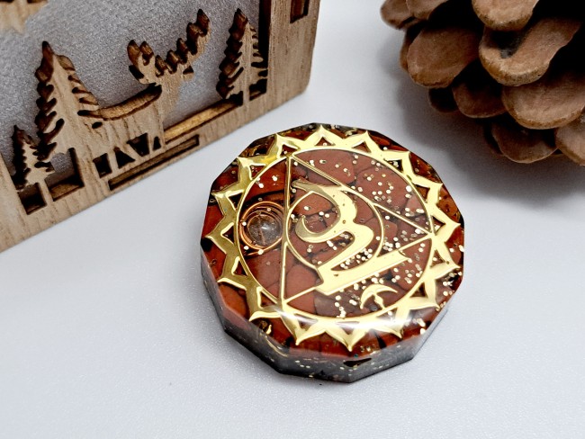 orgonite de poche protection en jaspe rouge pour cadeau merci noel ou anniversaire