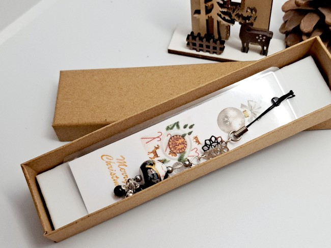 marque page maneki neko chat porte bonheur noir, cadeau Noel pas cher