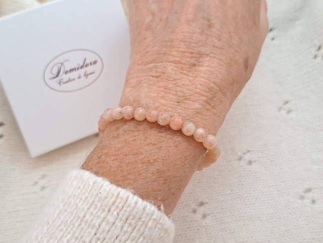 bracelet orange équilibre émotionnel en pierre naturelle lépidocrosite, cadeau noel dame ou anniversaire