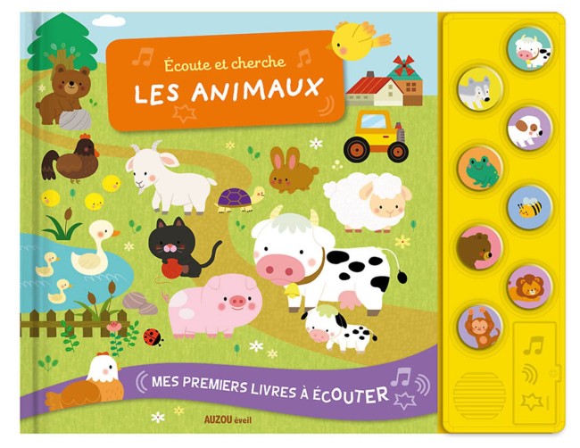 livre sonore animaux de la ferme pour bébé livre sonore animaux bébé Auzou Écoute et cherche