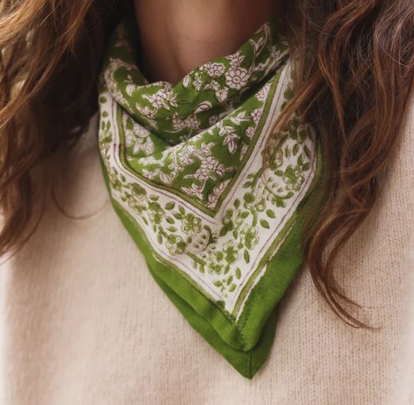 Petit foulard indien - Bhopal vert - So Family