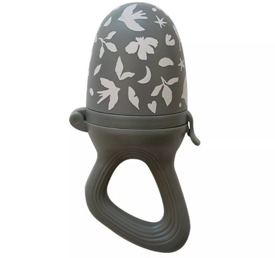 Tétine grignoteuse Zakuw Birdy kaki avec fleurs et oiseaux