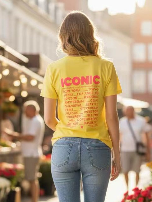 tshirt iconic femme jaune