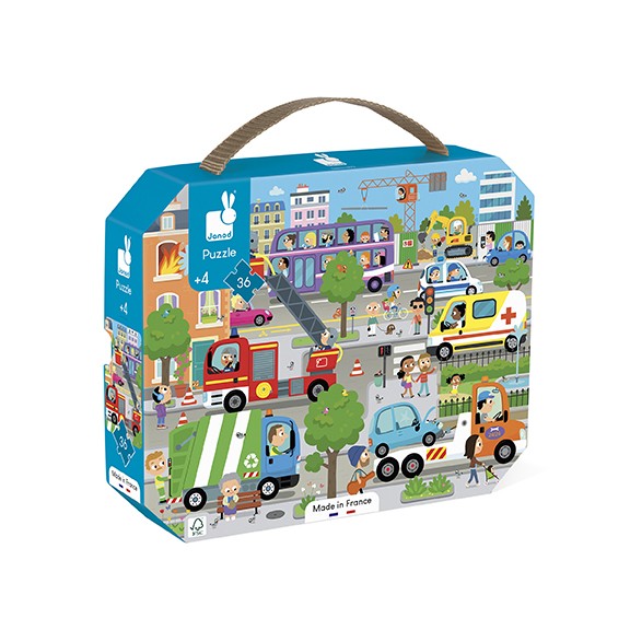 Puzzle ville Janod – 36 pièces – vie urbaine – jeu éducatif enfant 