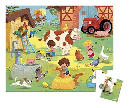 Puzzle Une Journée à la Ferme Janod – 24 pièces – jeu éducatif enfants – Lilie & Co