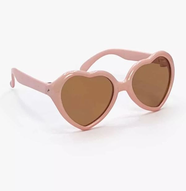 paire de lunettes de soleil en forme de coeurs roses pour poupée