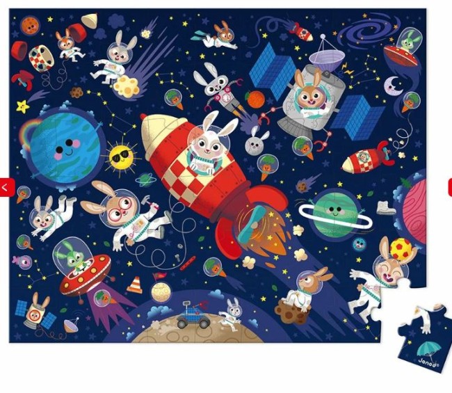 puzzle fusee 54 pièces 5 ans janod