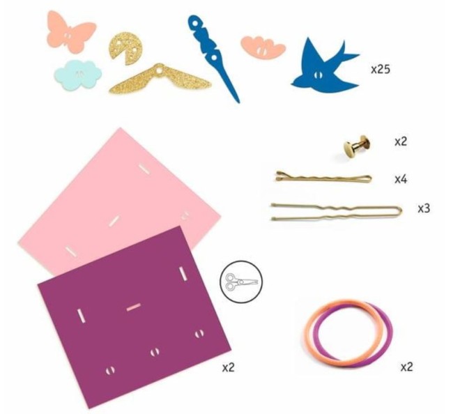 Kit créatif Djeco Artistic Plastic pour personnaliser ses accessoires cheveux