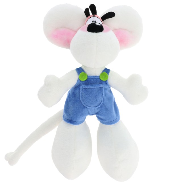 grande peluche diddl officielle en salopette bleue
