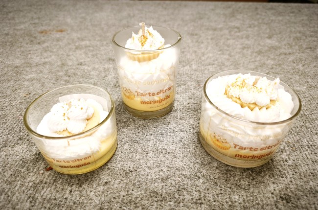 Bougie parfumée gourmande tarte citron meringuée