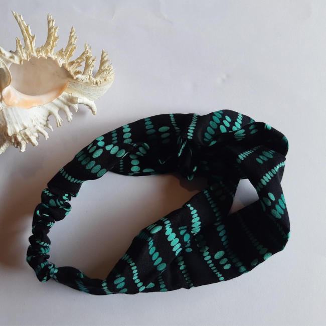 bandeau élastique noir et vert femme 2