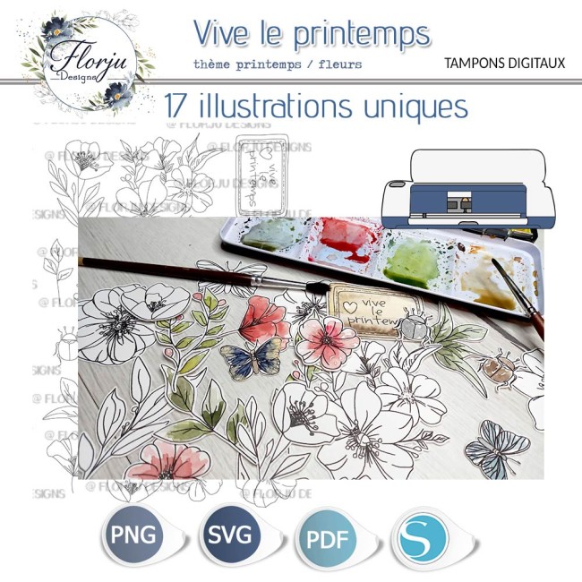 Tampons digitaux Vive le Printemps