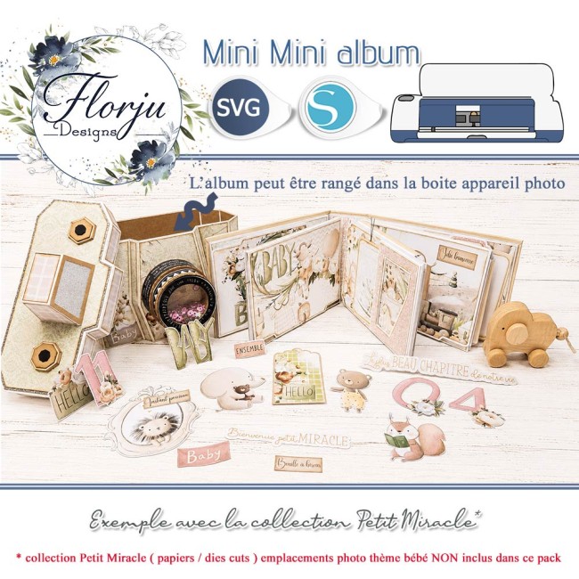 mini-album-scrap-interactif-cricut-maker (3) Rabats aux formes originales et finitions travaillées dans un mini album photo scrapbooking