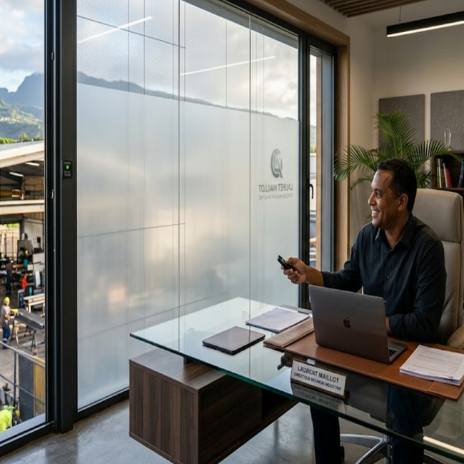 directeur-bureau-atelier-vitre-smartfilm-opacifiant-97420-leport-reunion