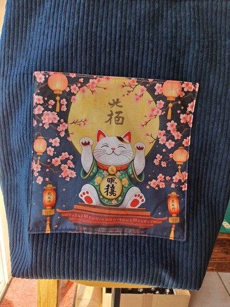 totebag velours maneki neko cerisier 2