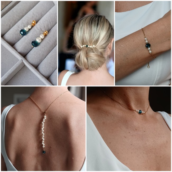 Parure De Bijoux De Mariée En Cristal - Collier, Boucles D'oreilles, Bracelet - Pour Demoiselle D'honneur, Cadeau De Mariage - Taille Unique