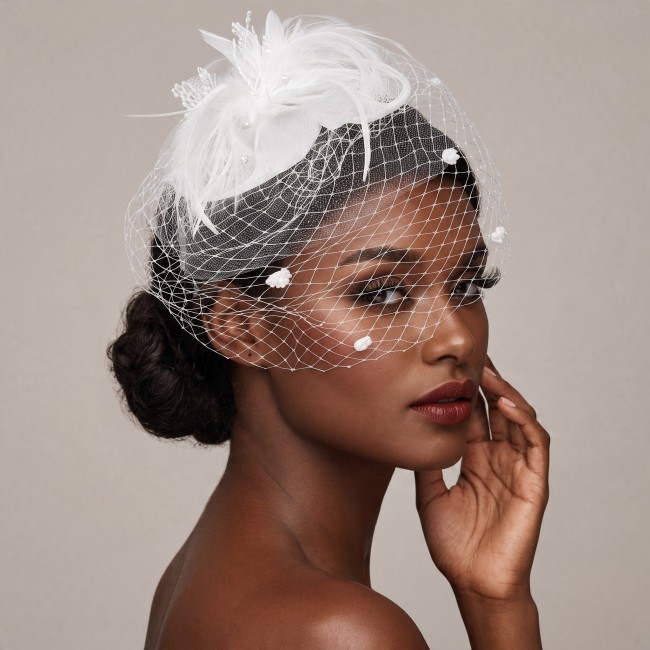 Fascinator blanc 2