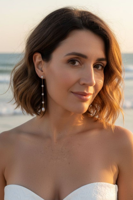 Clip d'oreilles argenté ou doré mariée