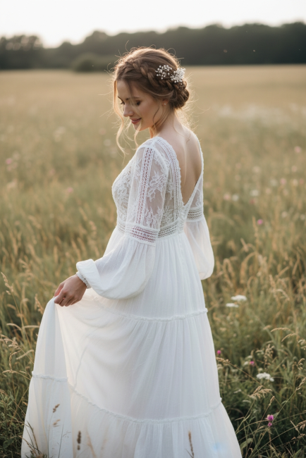 Coiffure bohème Gypsophile