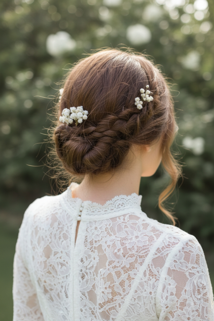 Coiffure bohème pics Gypsophile