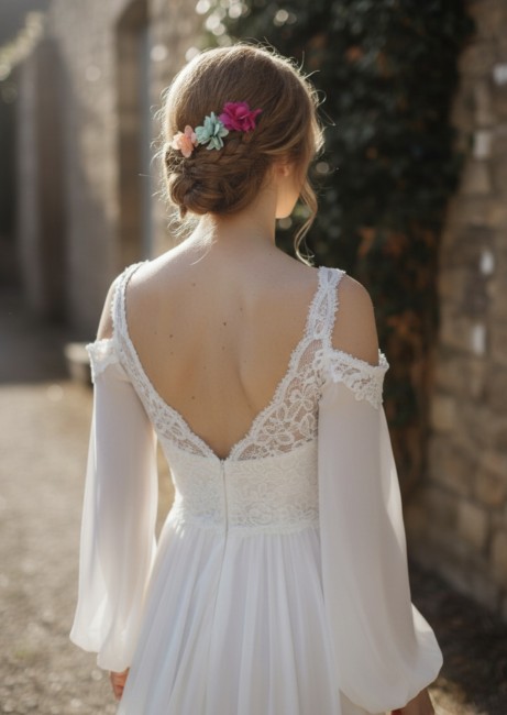 3 pinces plates avec fleurs