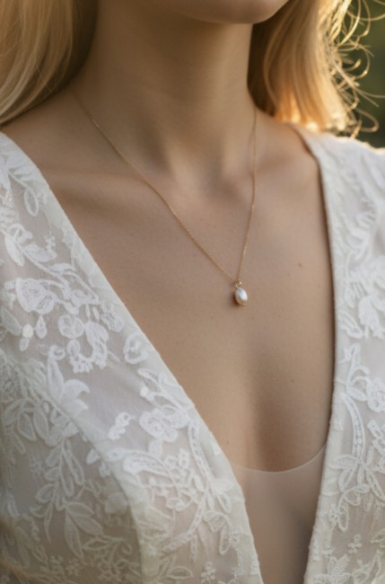 Collier une seule perle