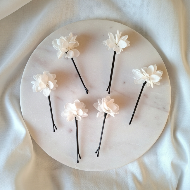 6 pics blanc fleuris