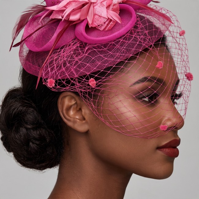 Fascinator fuchsia 2
