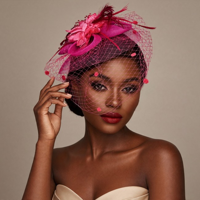 Fascinator fuchsia 3