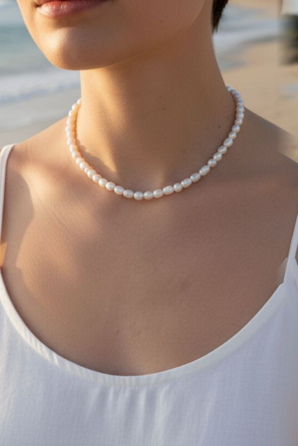 Collier ras de cou perles