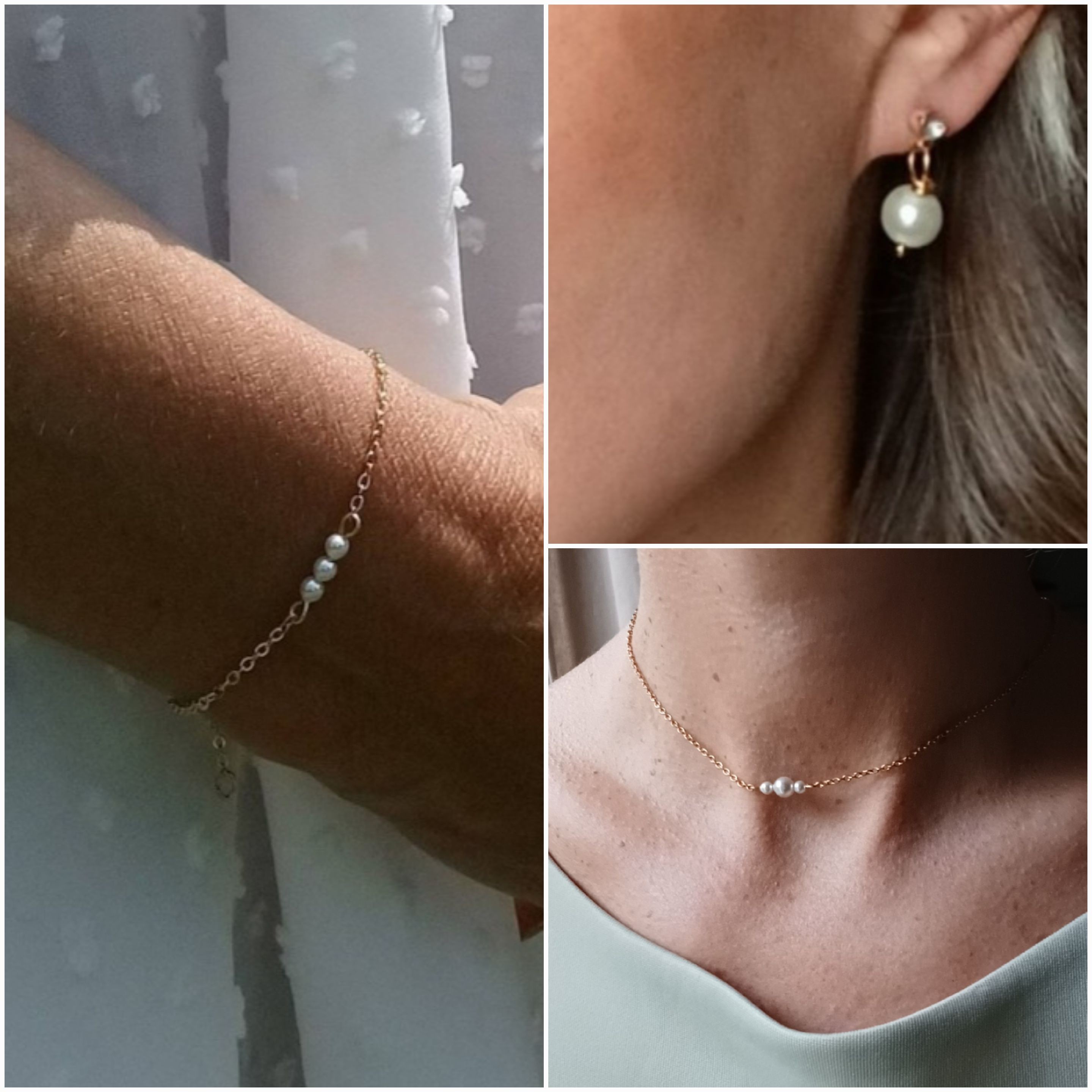 Parure De Bijoux Nœud En Or - Collier, Bracelet Et Boucles D'Oreilles - Acier Titane - Idéal Mariage, Anniversaire, Noël