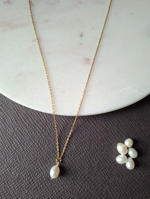 Collier mariage perle pendante