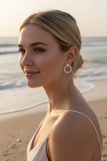 Boucles anneaux blancs