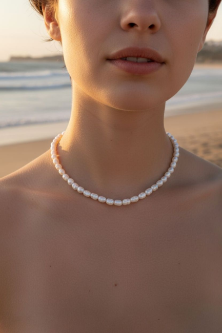 Collier ras de cou perles