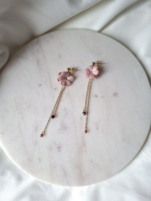 Pendantes fleurs Rosetta