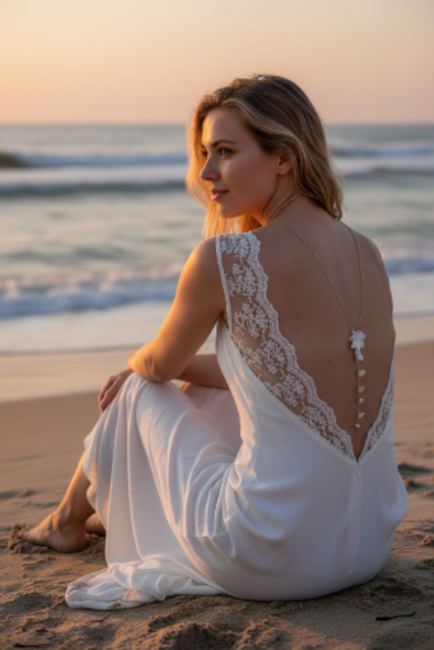 Dos nu orchidé fleurs blanches