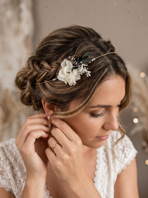 Capucine fleurs et eucalyptus