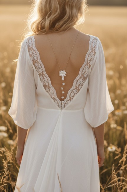 Dos nu cascade de fkeurs blanches