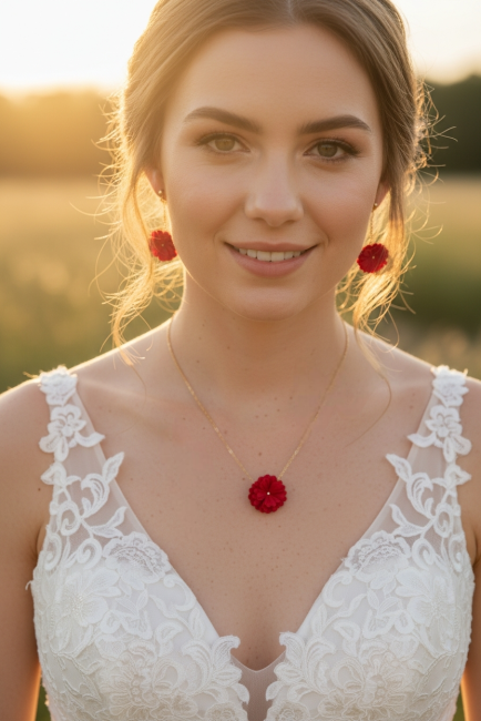 Parure Dhalia bordeaux