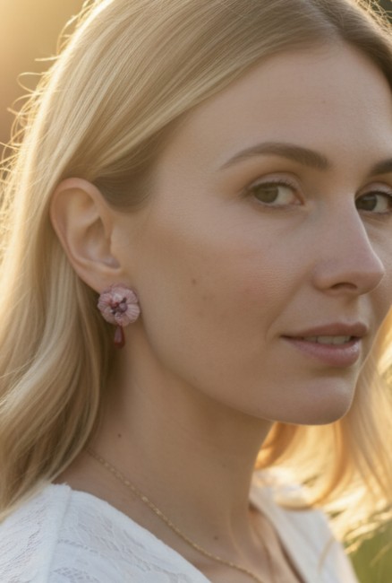 Boucles Rosetta vieux rose