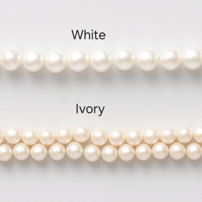 Nuancier perles ivoire et blanc