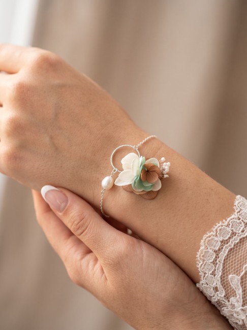 Bracelet fleurs stabilisées Flore