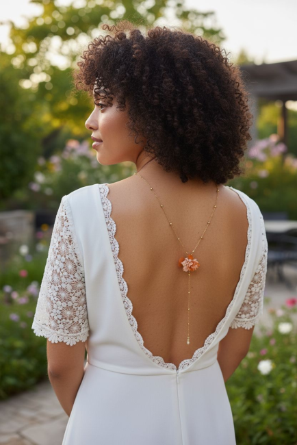 Dos nu fleurs sienne et terracotta 1