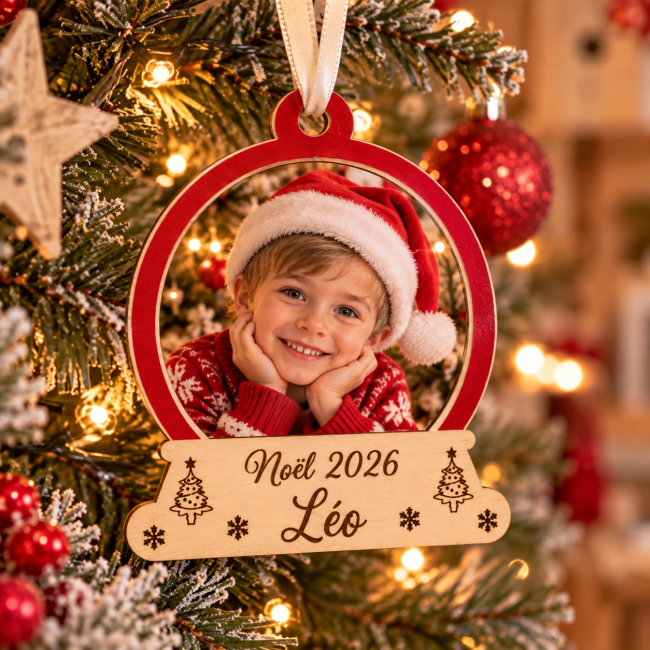 Ornement de Noël personnalisé de Léo