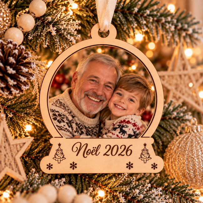 Souvenir de Noël avec Papi et petit-fils