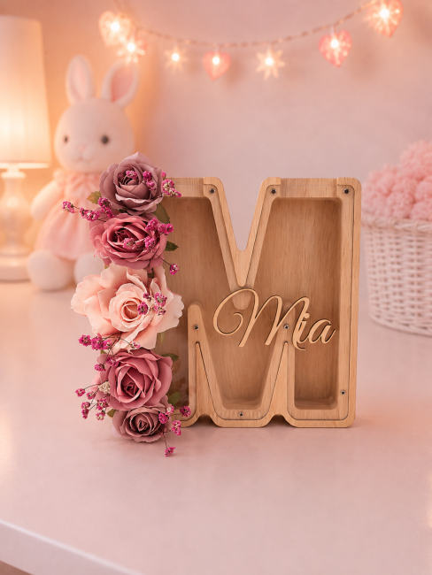 Tirelire M cadeau anniversaire