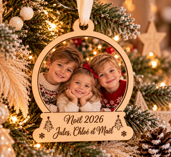 Ornement de Noël personnalisé en famille