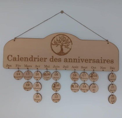 Calendrier des anniversaires Permanent