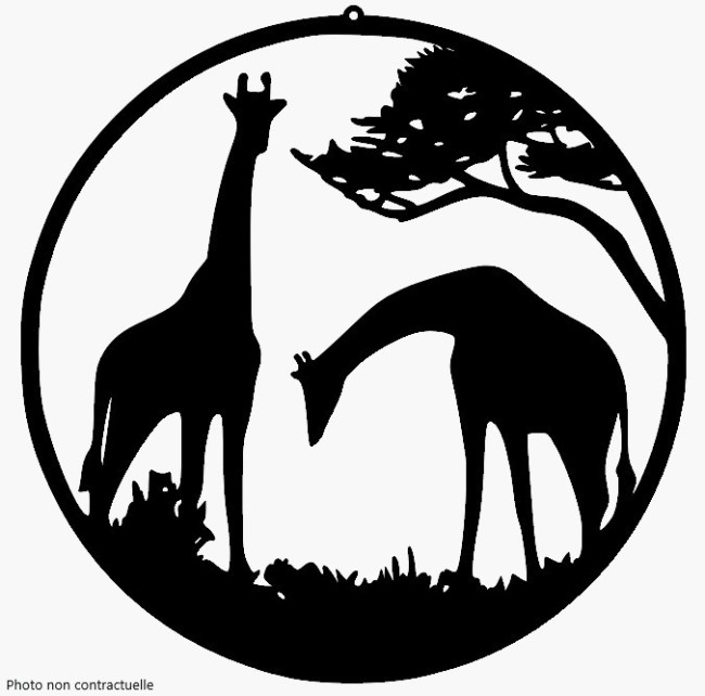 Epaisseur Décoration mural : Girafes en bois de tilleul